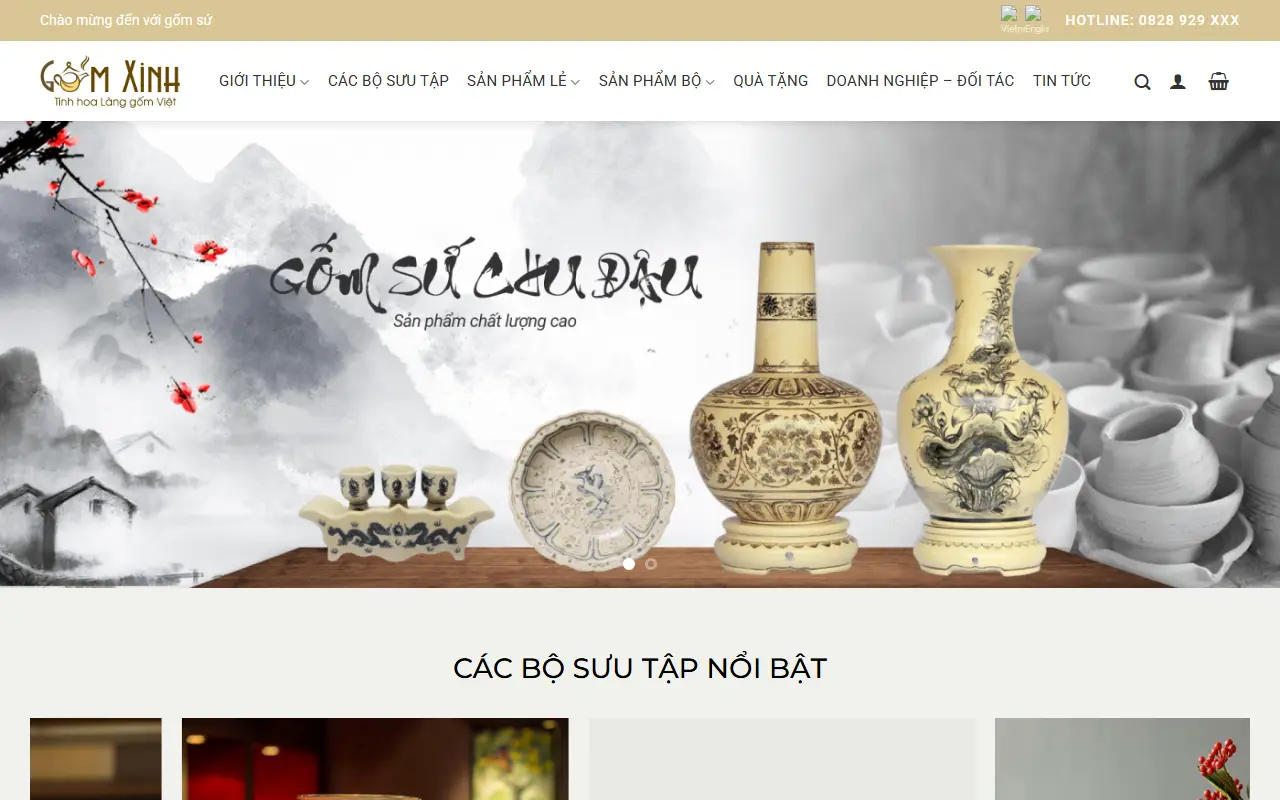 Mẫu website gốm sứ