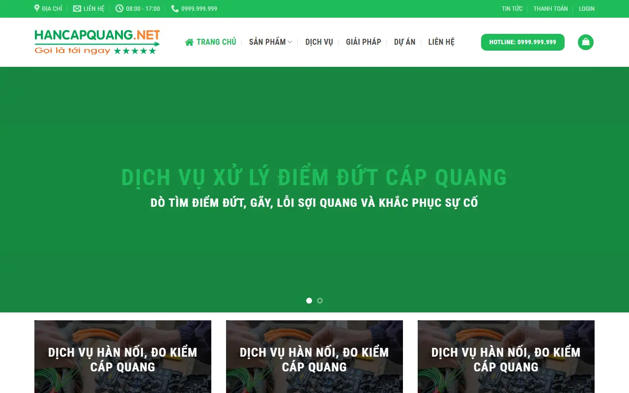 Mẫu website Hàn cáp quang