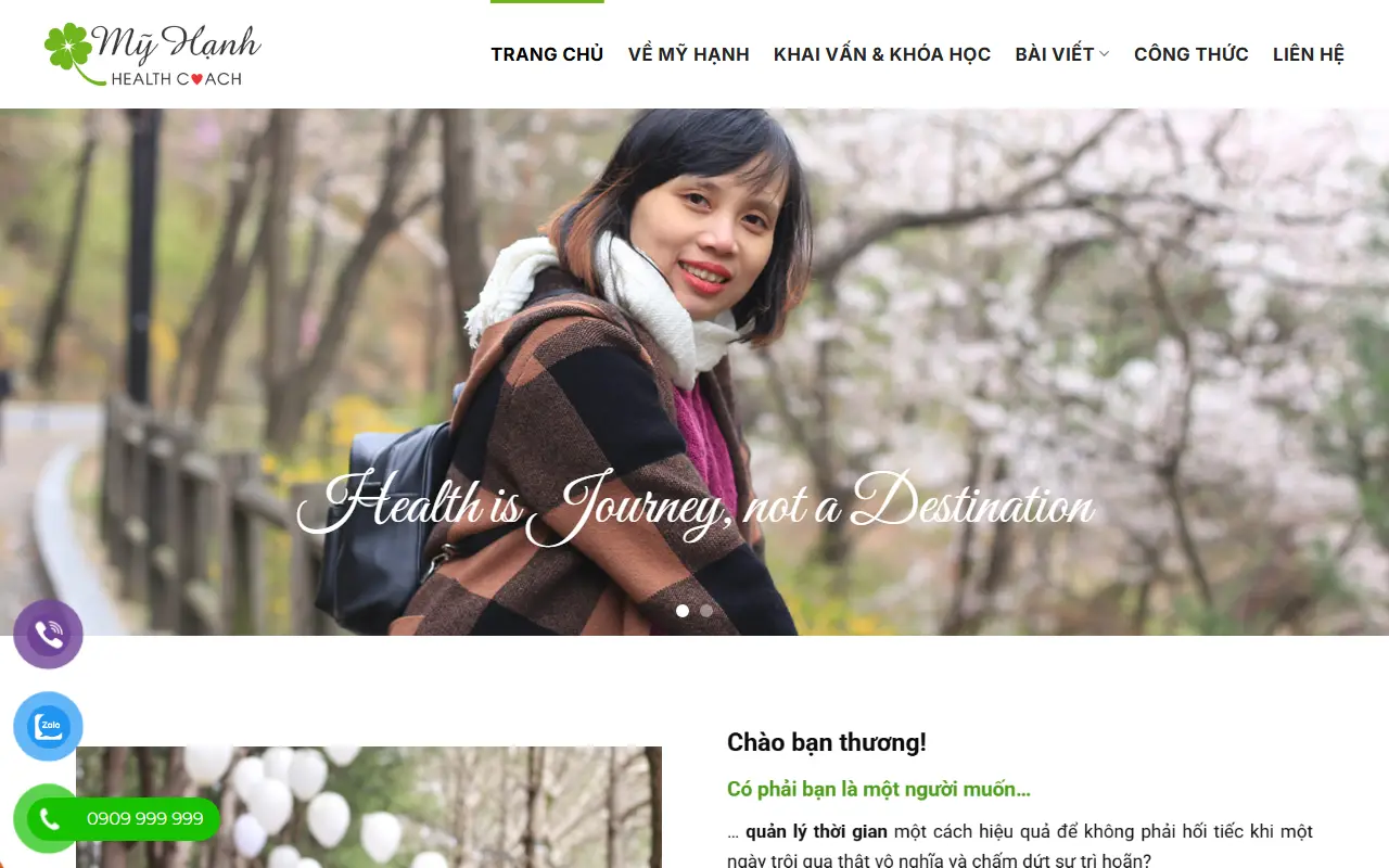Mẫu website Mẫu web khóa học sức khỏe