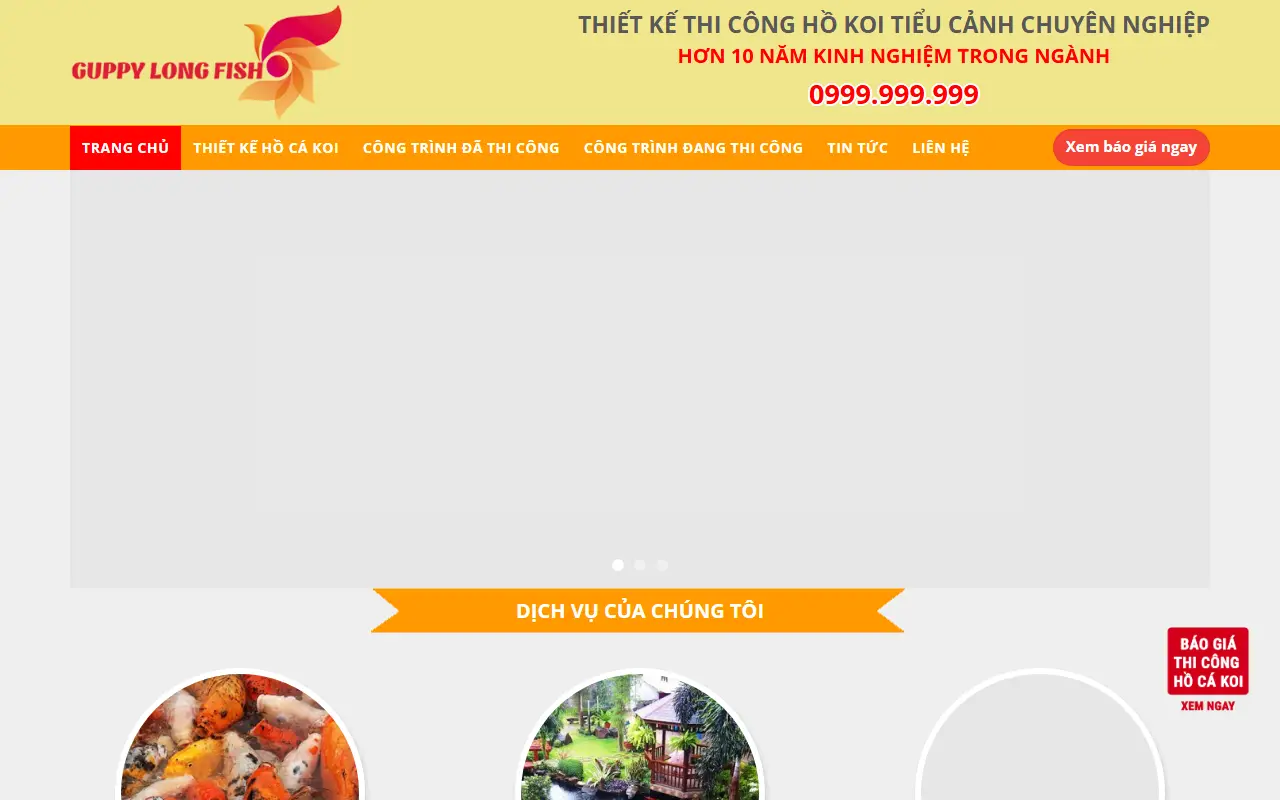 Mẫu website Cá koi & Hồ cá