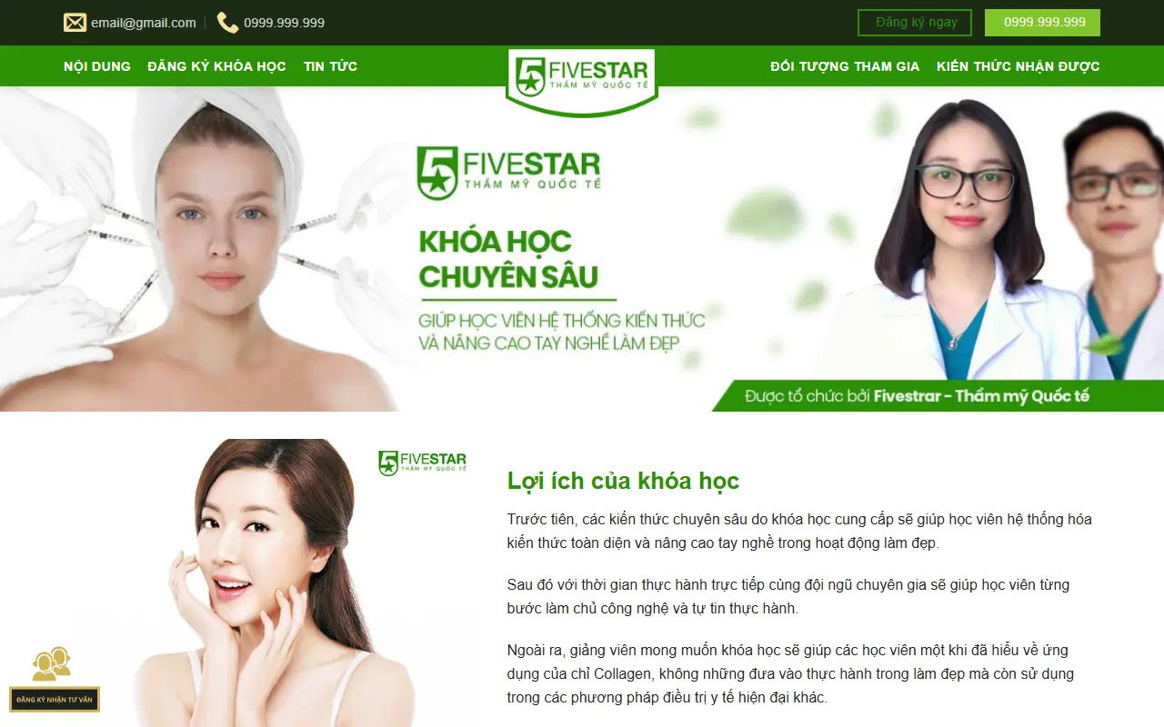 Mẫu website Dạy làm đẹp