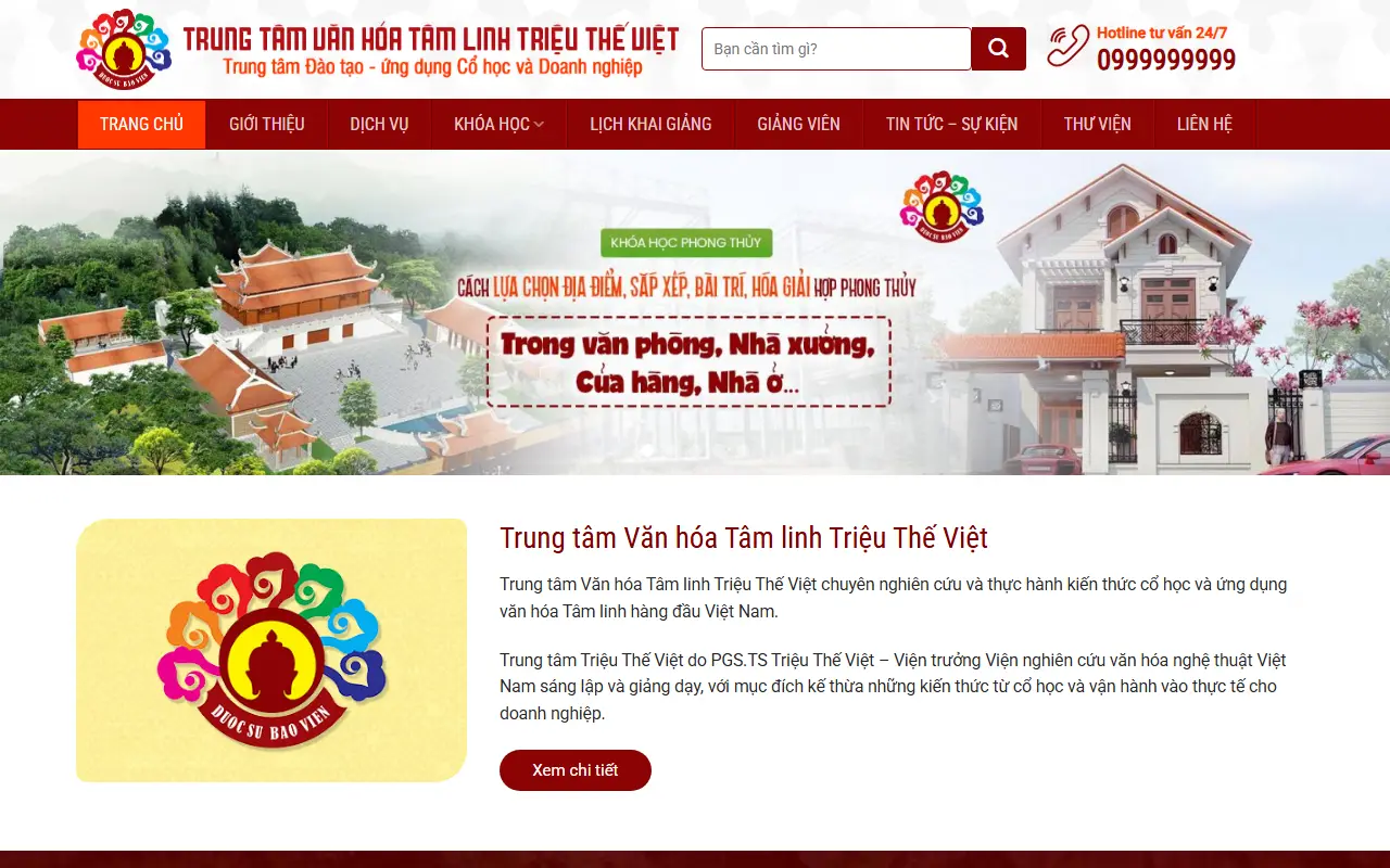 Mẫu website Khóa học Phong thủy