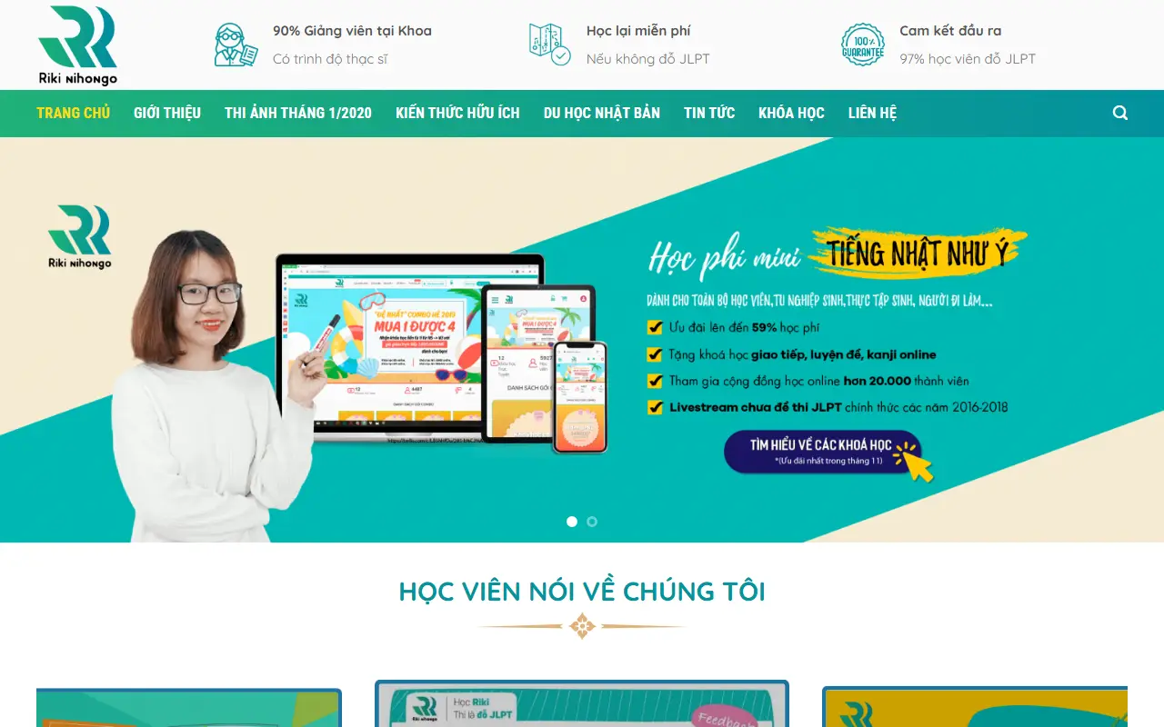 Mẫu website Trung tâm tiếng Nhật