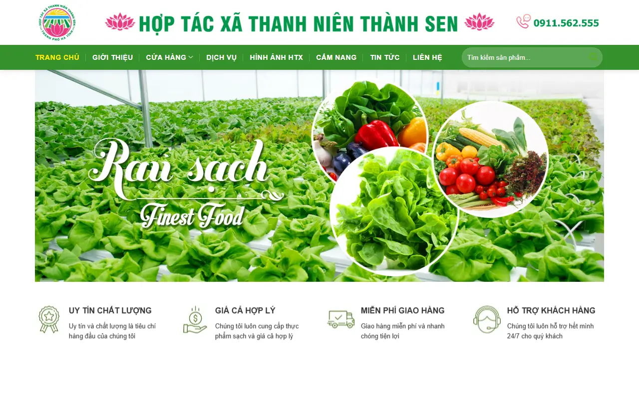 Ảnh trang chủ mẫu website giới thiệu công ty htx.ivi.vn