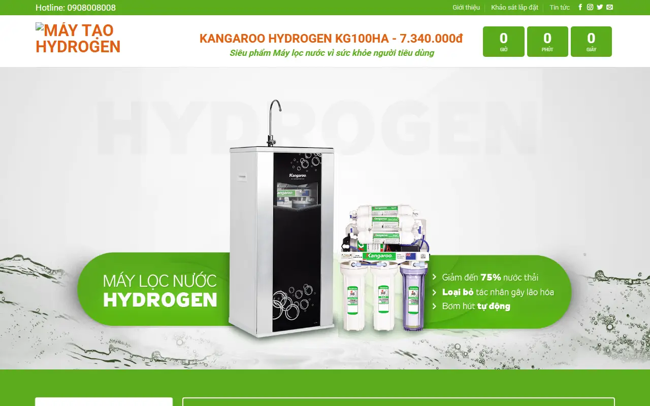 Mẫu website Máy tạo Hydrogen – hydrogen