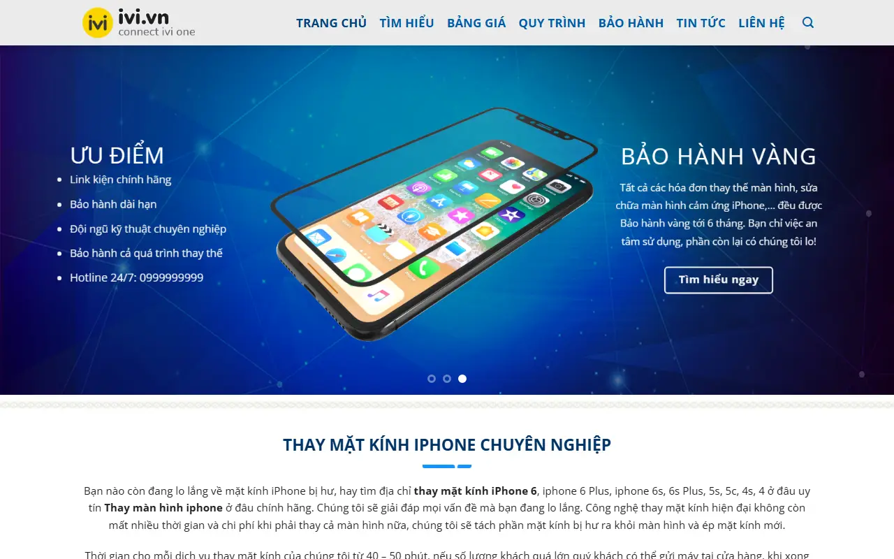 Ảnh trang chủ mẫu website điện máy & điện lạnh ifix.ivi.vn
