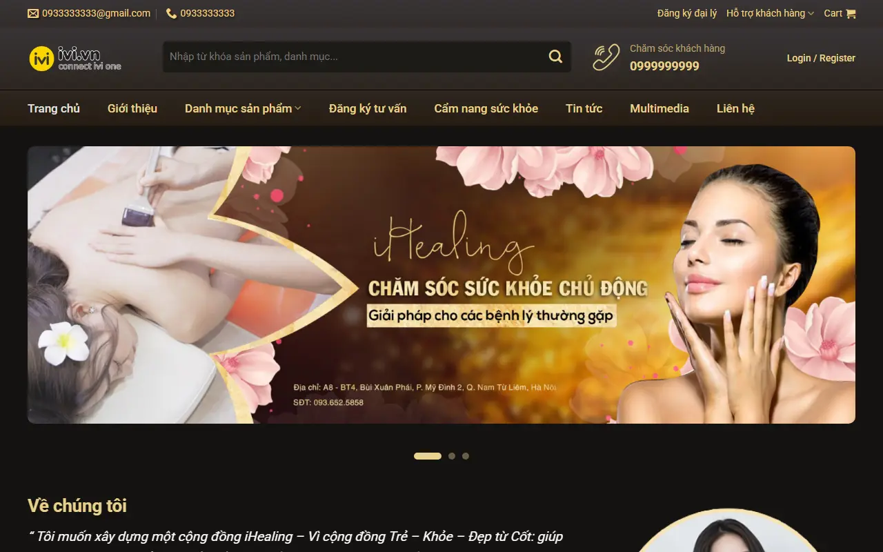 Mẫu website iHealing - Mẫu web