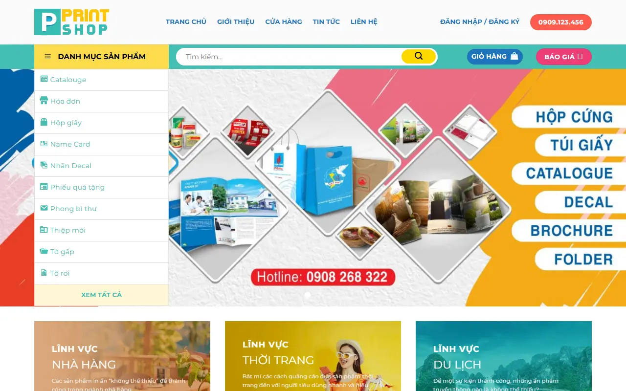 Mẫu website Dịch vụ In ấn đẹp