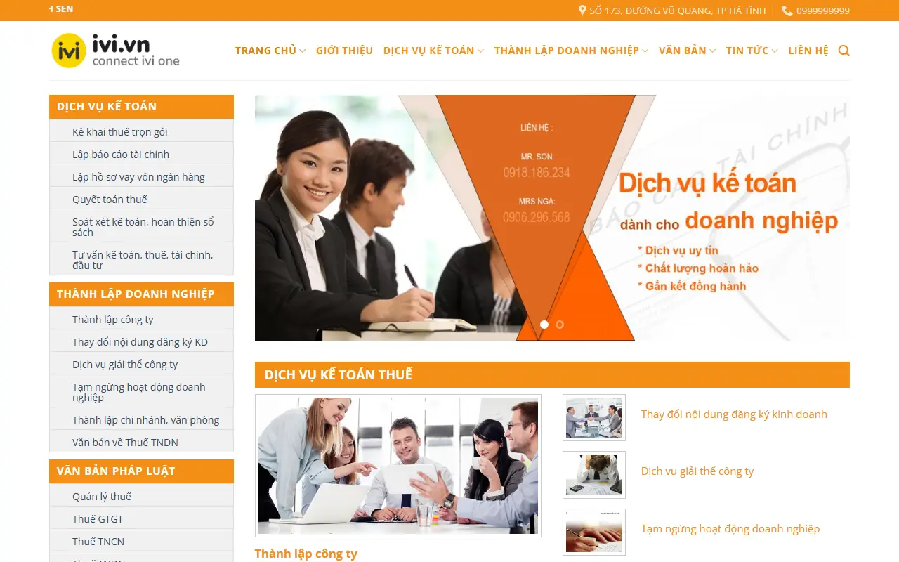 Mẫu website Trang chủ 01 - Kế toán Thành Sen