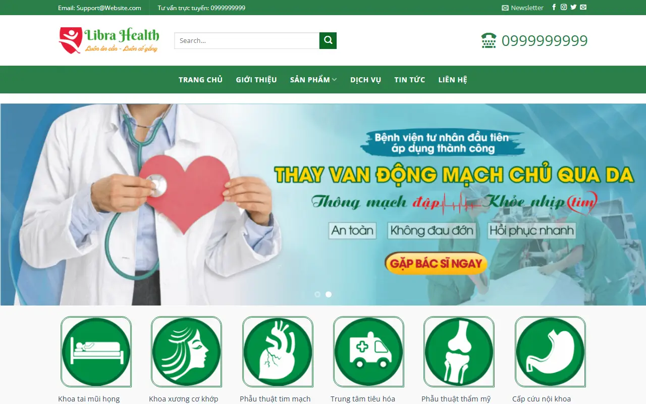 Mẫu website Khám sức khoẻ