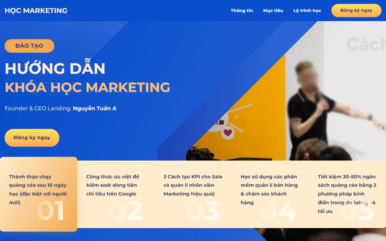 Mẫu website HỌC MARKETING