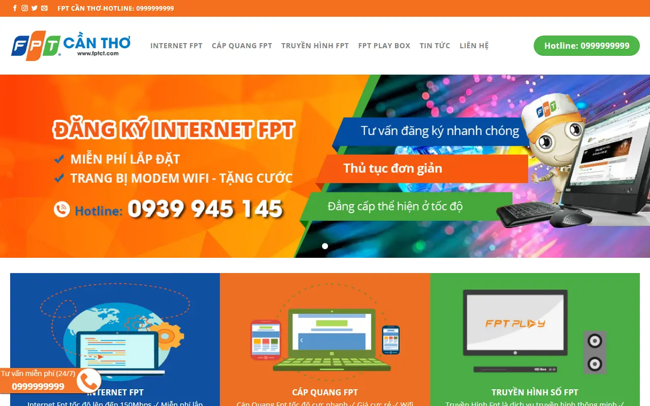 Mẫu website Lắp mạng Internet