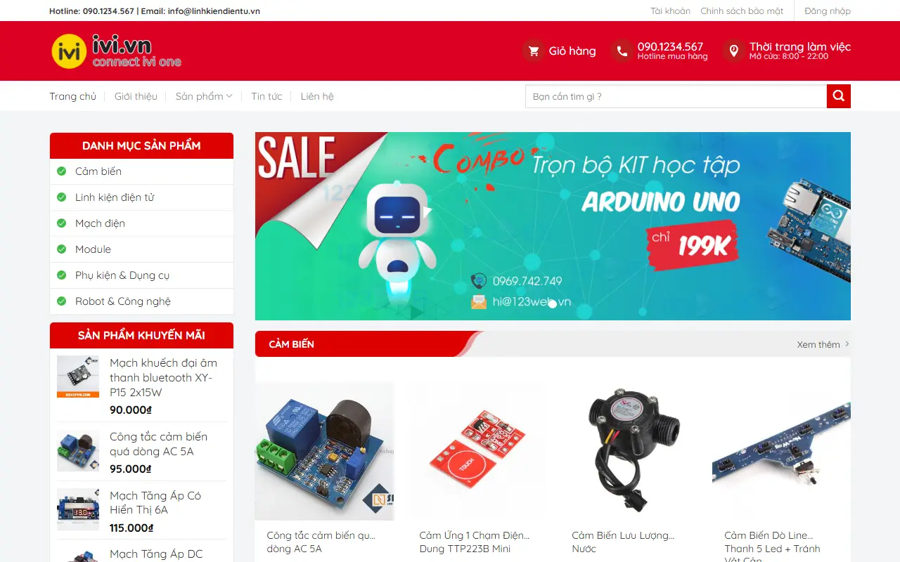 Mẫu website Linh Kiện – Mẫu website bán hàng Linh Kiện, Phụ Kiện điện tử