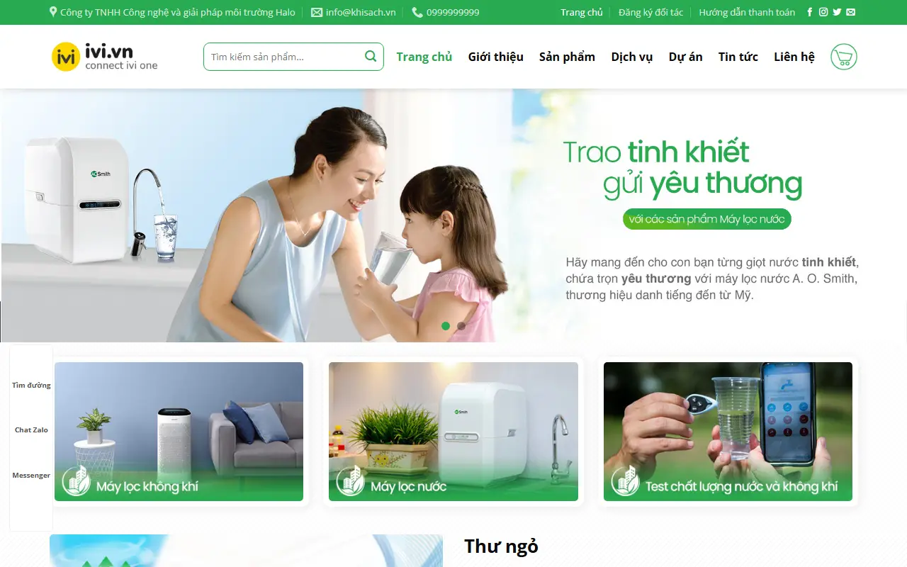 Mẫu website Lọc khí