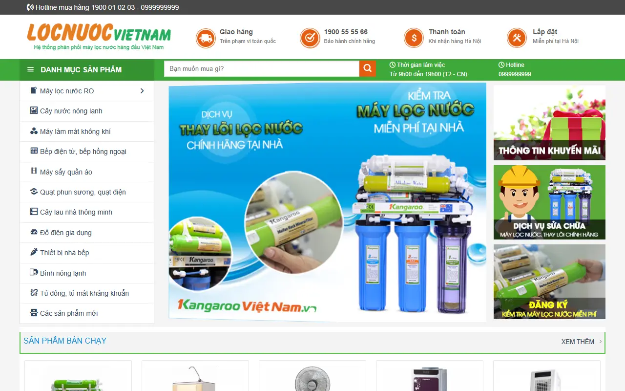 Mẫu website Máy lọc nước Việt Nam - Hệ thống máy lọc nước Việt Nam