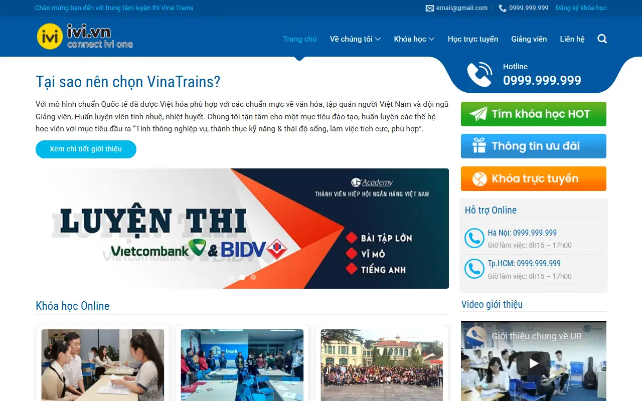 Mẫu website Luyện thi