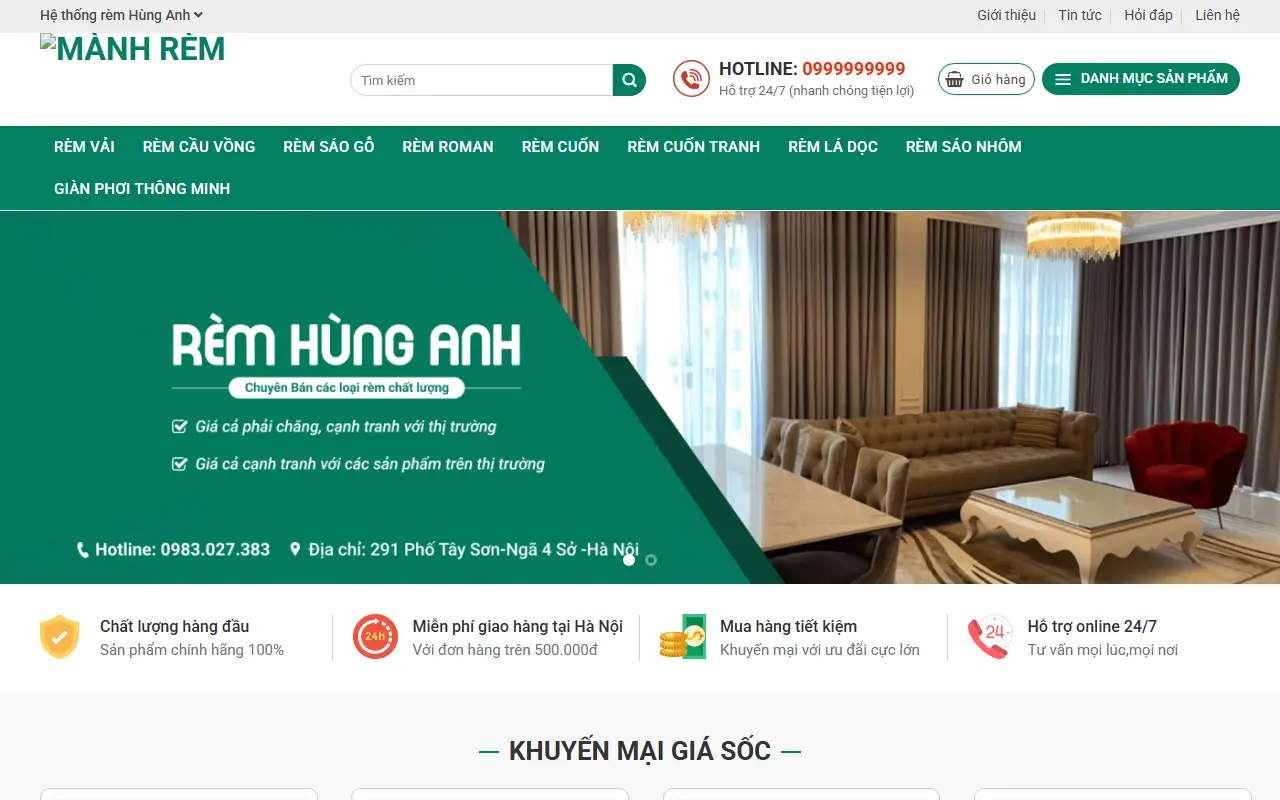 Mẫu website Mành rèm #2