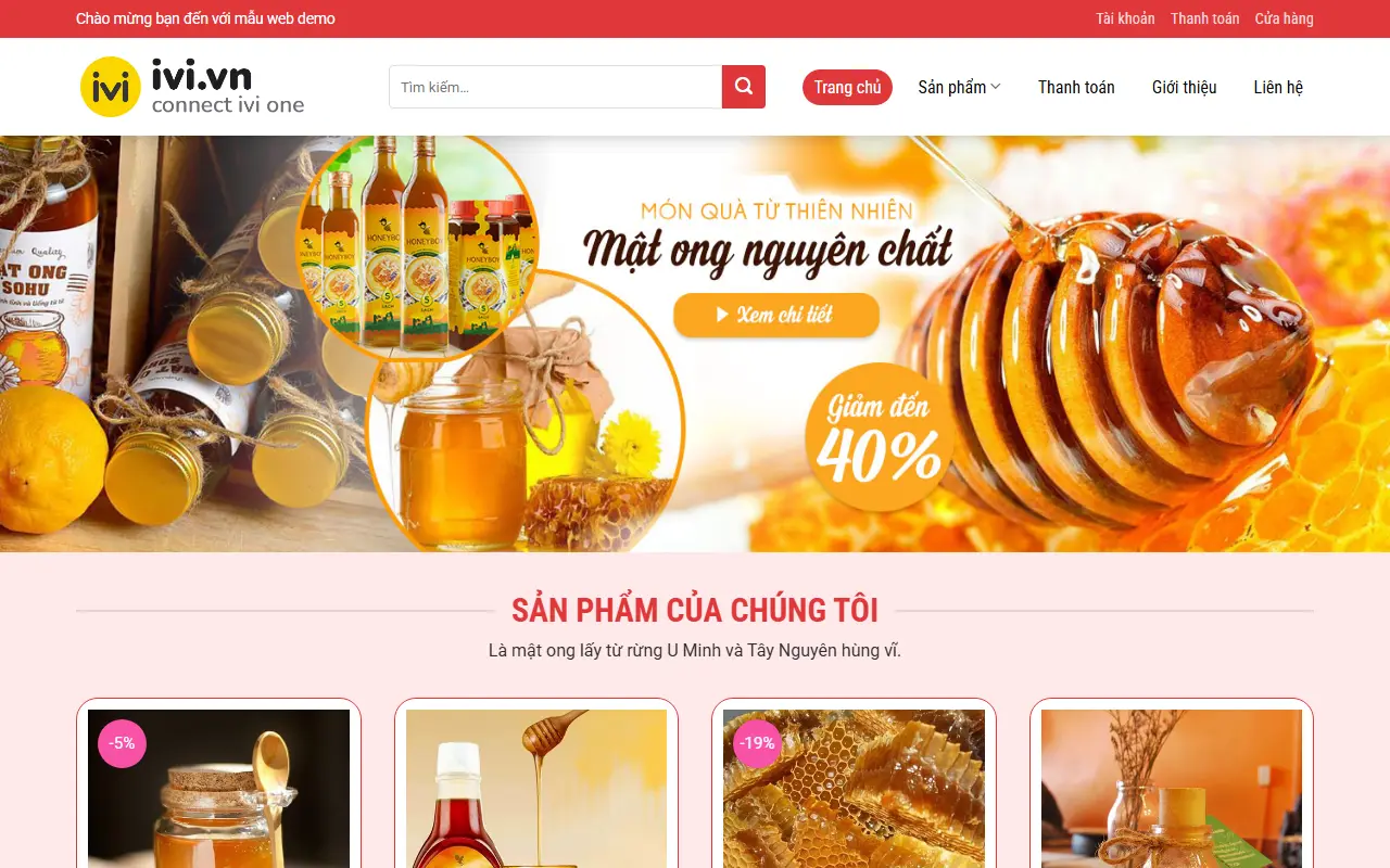 Mẫu website Mật ong