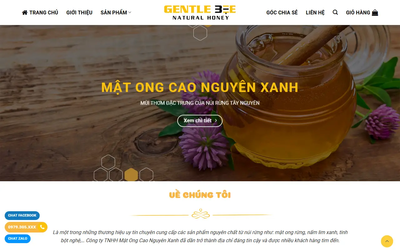 Mẫu website Mật Ong Nguyên Chất - Mật Ong Nguyên Chất - Mật Ong Cao Nguyên Xanh