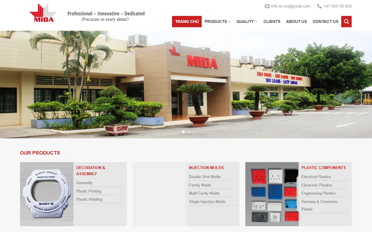 Ảnh trang chủ mẫu website máy & thiết bị công nghiệp maycong2.ivi.vn