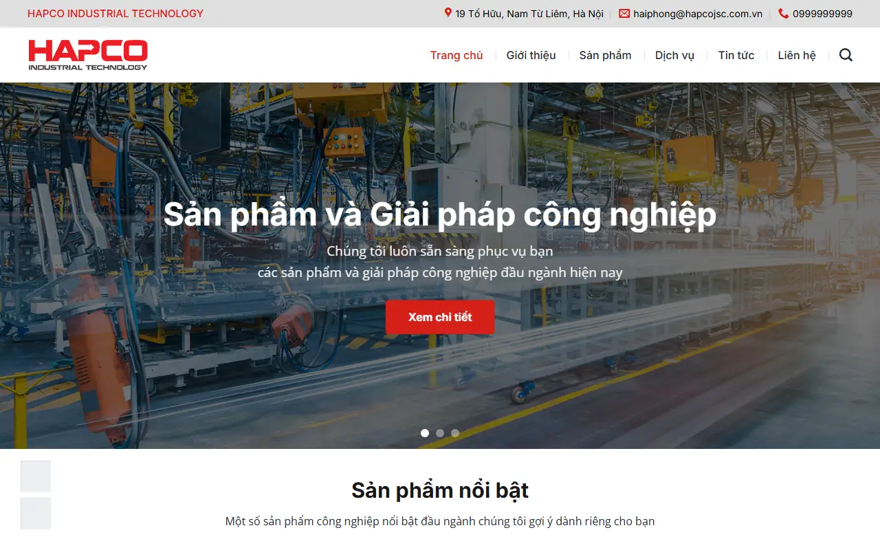 Mẫu website Mẫu web máy công nghiệp
