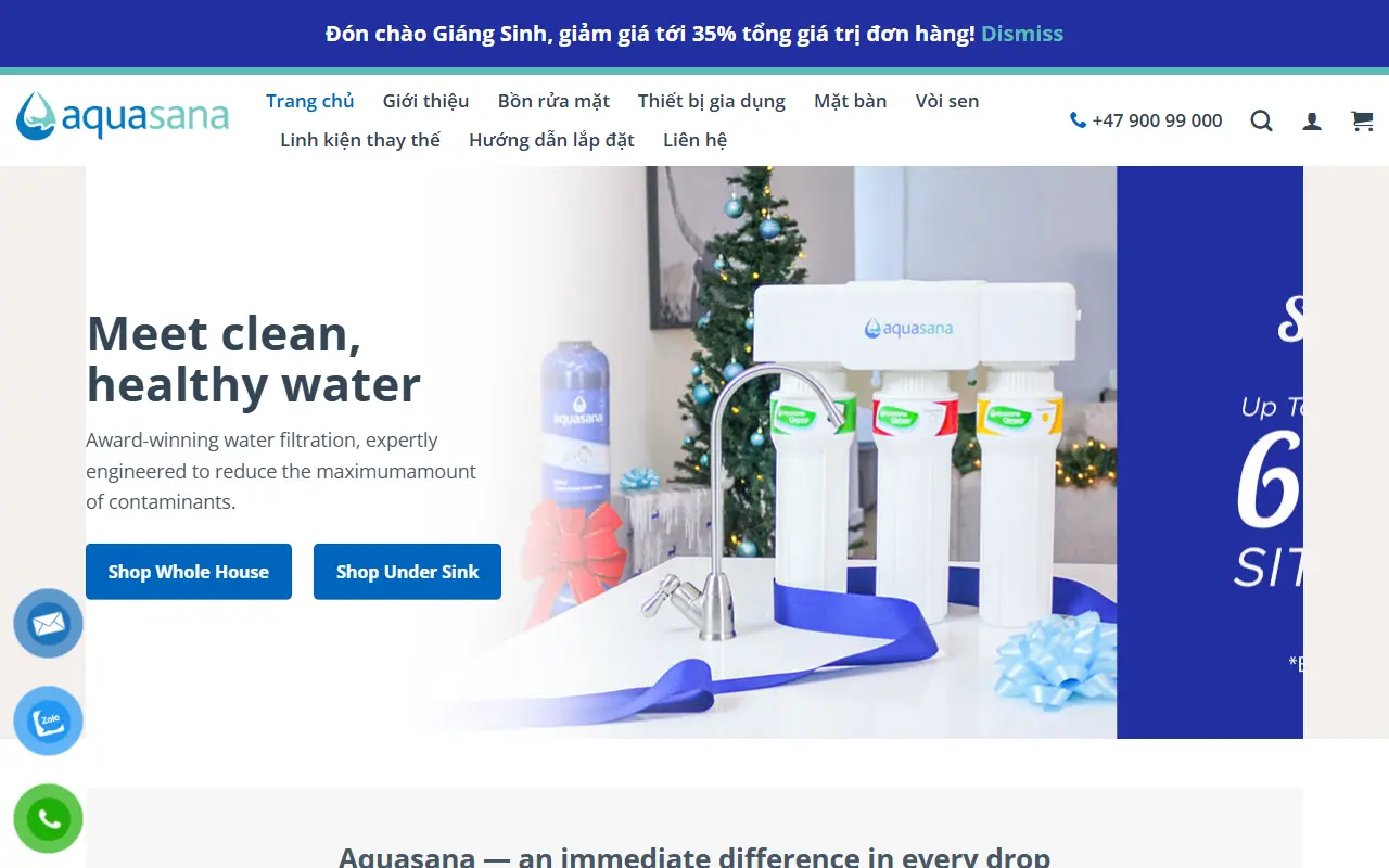 Ảnh trang chủ mẫu website máy lọc nước mayloc4.ivi.vn