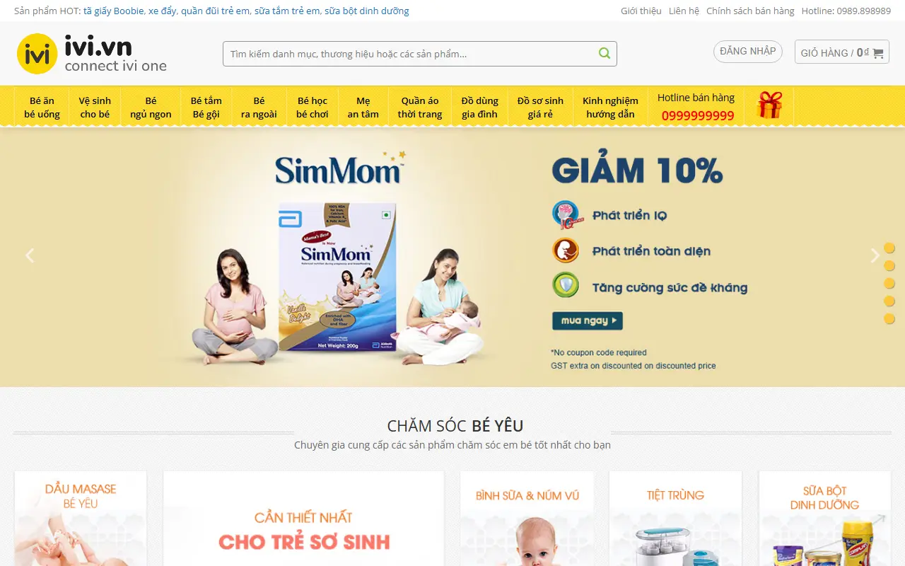 Mẫu website Mẹ và Bé