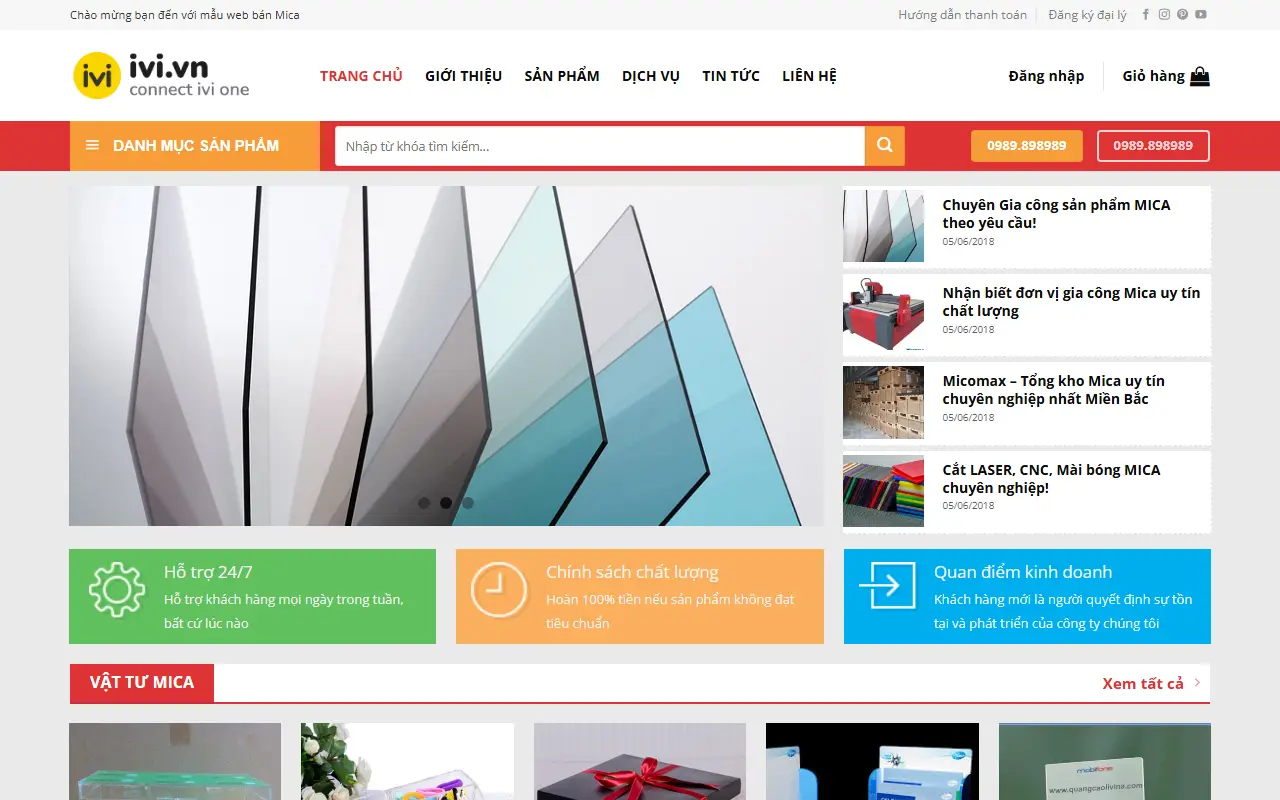 Mẫu website Mica & Quảng cáo #1