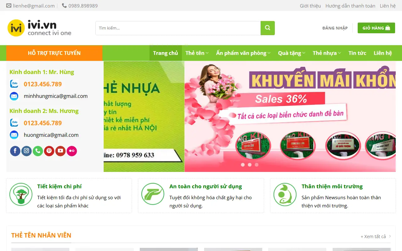Mẫu website Mica & Quảng cáo #2