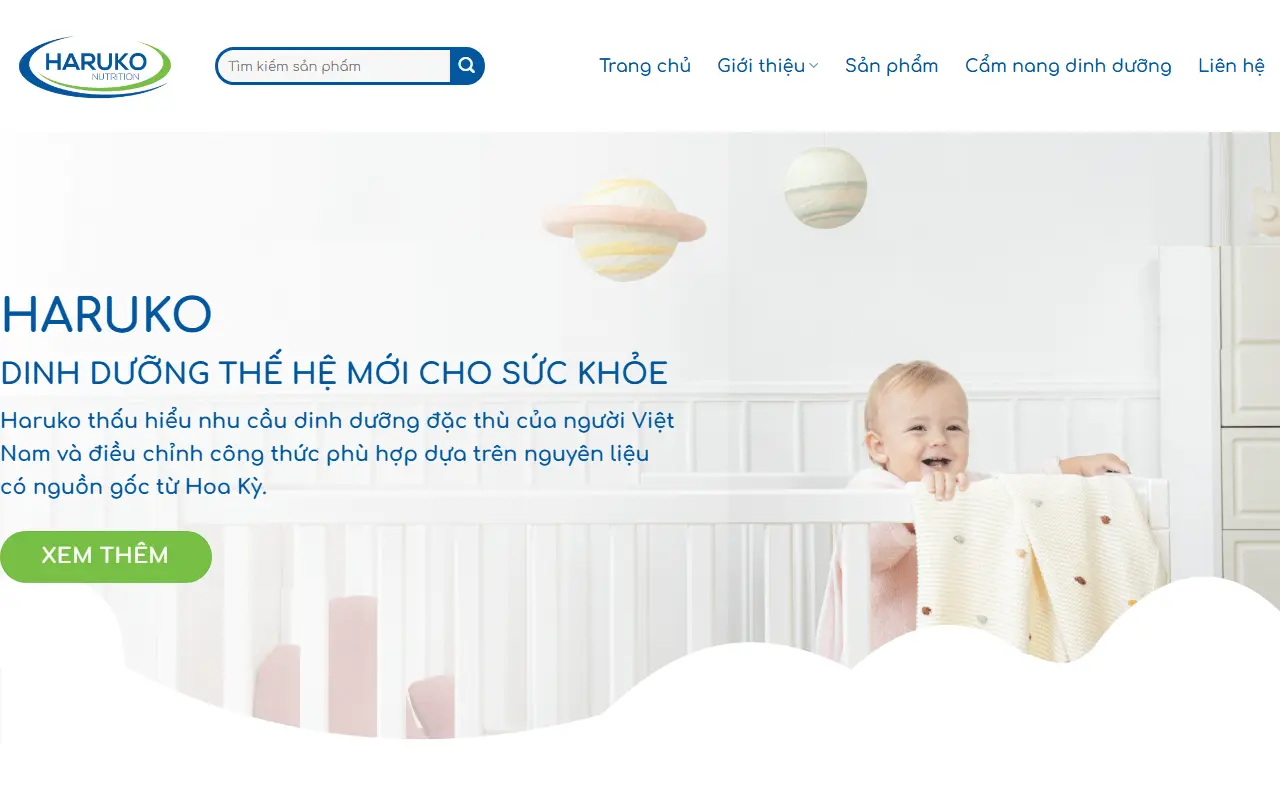 Ảnh trang chủ mẫu website sữa & dinh dưỡng milk2.ivi.vn
