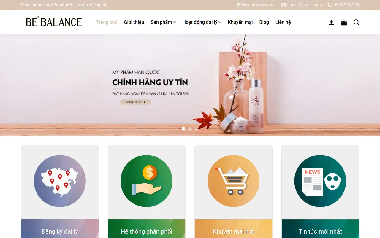 Mẫu website Mỹ phẩm #2