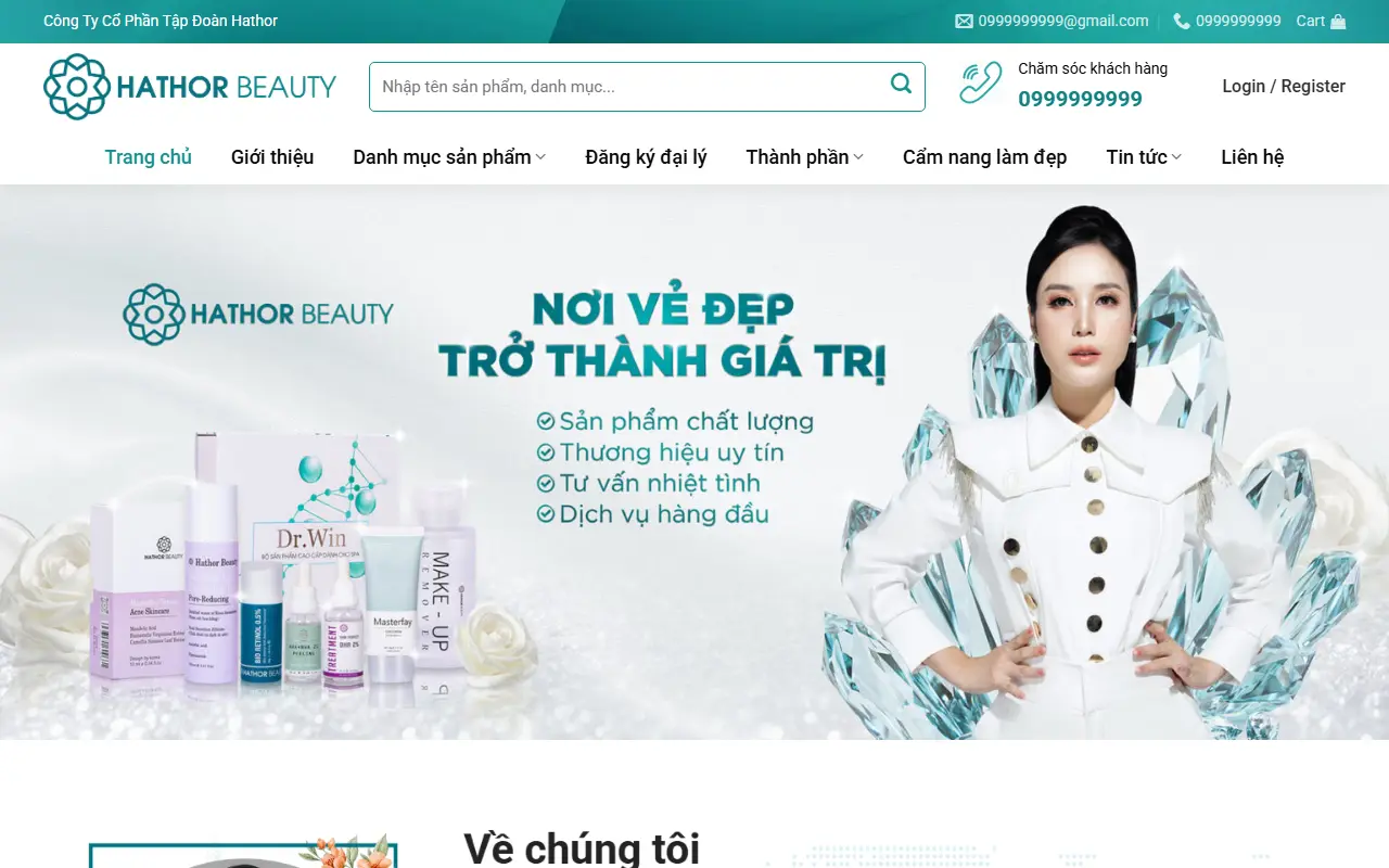 Mẫu website Hathor Beauty - Nơi Vẻ Đẹp Trở Thành Giá Trị #1