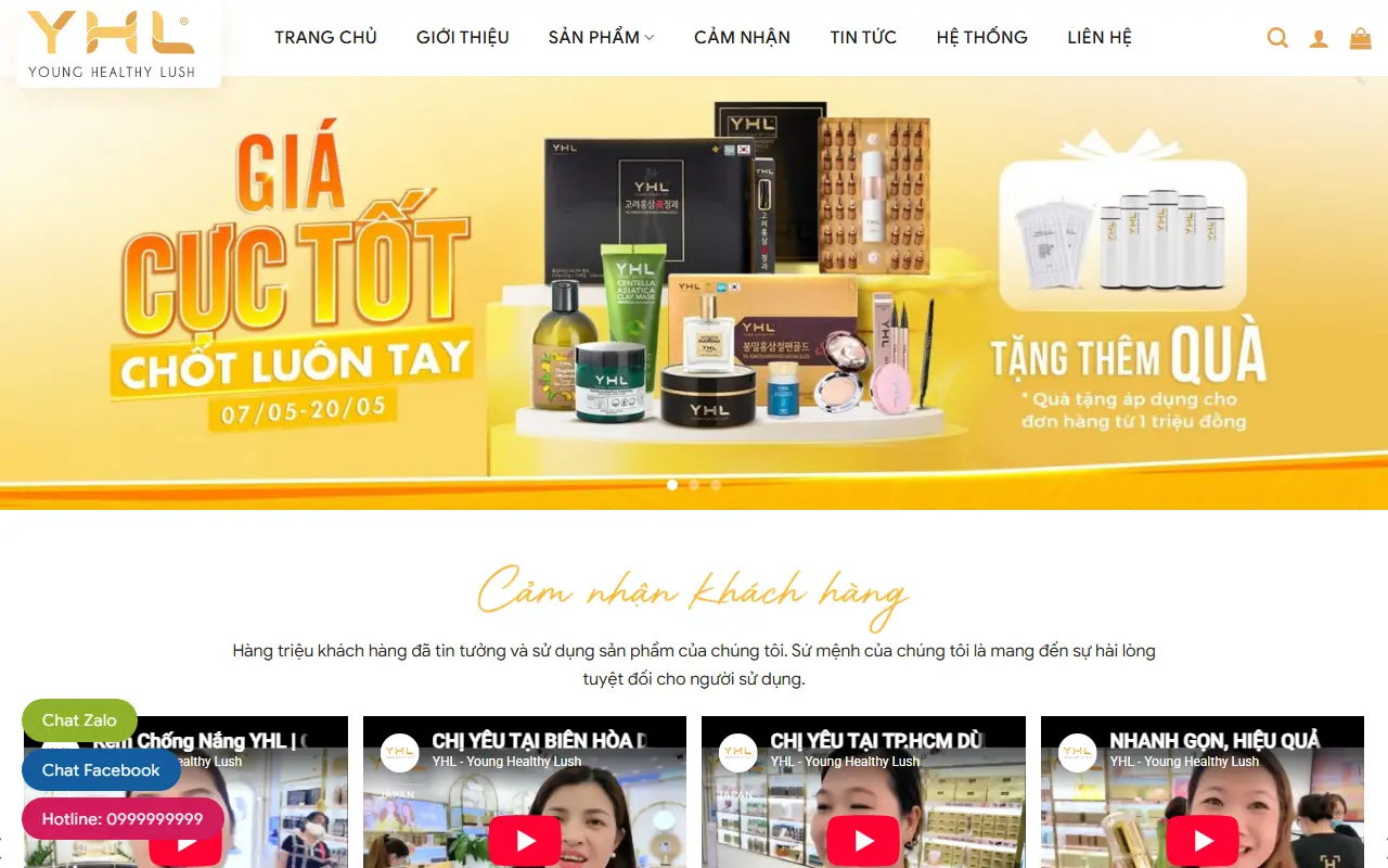 Mẫu website Mẫu web mỹ phẩm #2