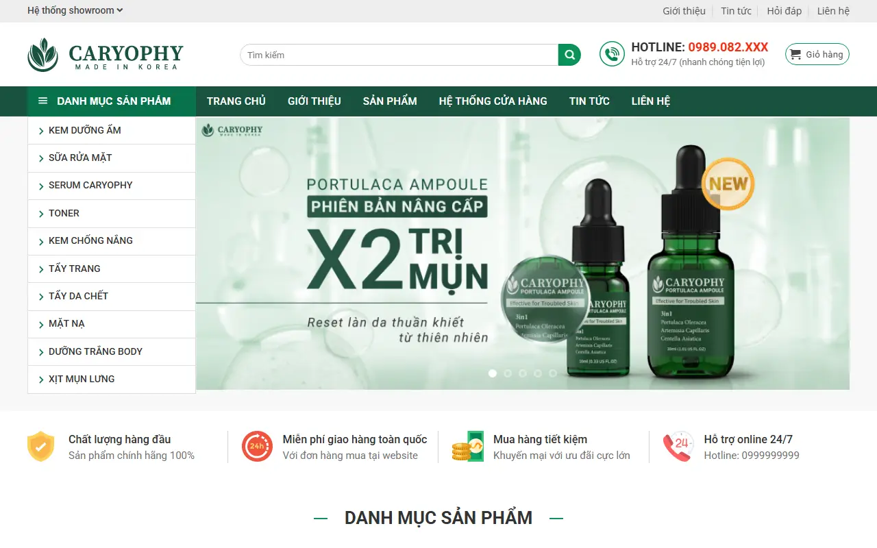 Mẫu website Mỹ phẩm #3
