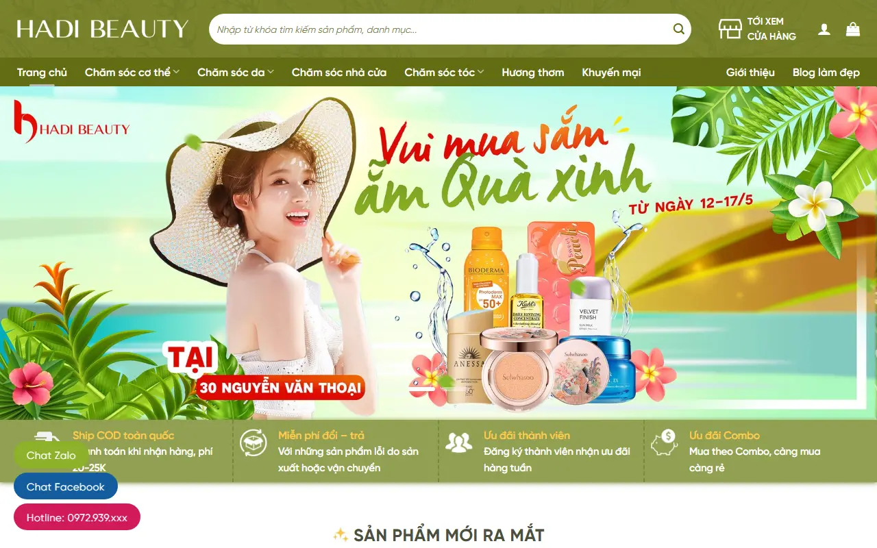 Mẫu website Mẫu web mỹ phẩm #6