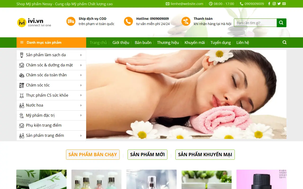 Mẫu website mypham