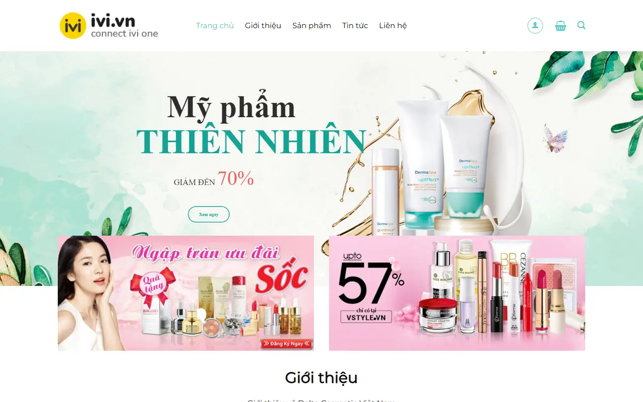 Mẫu website Website bán mỹ phẩm – Chăm sóc da và trang điểm