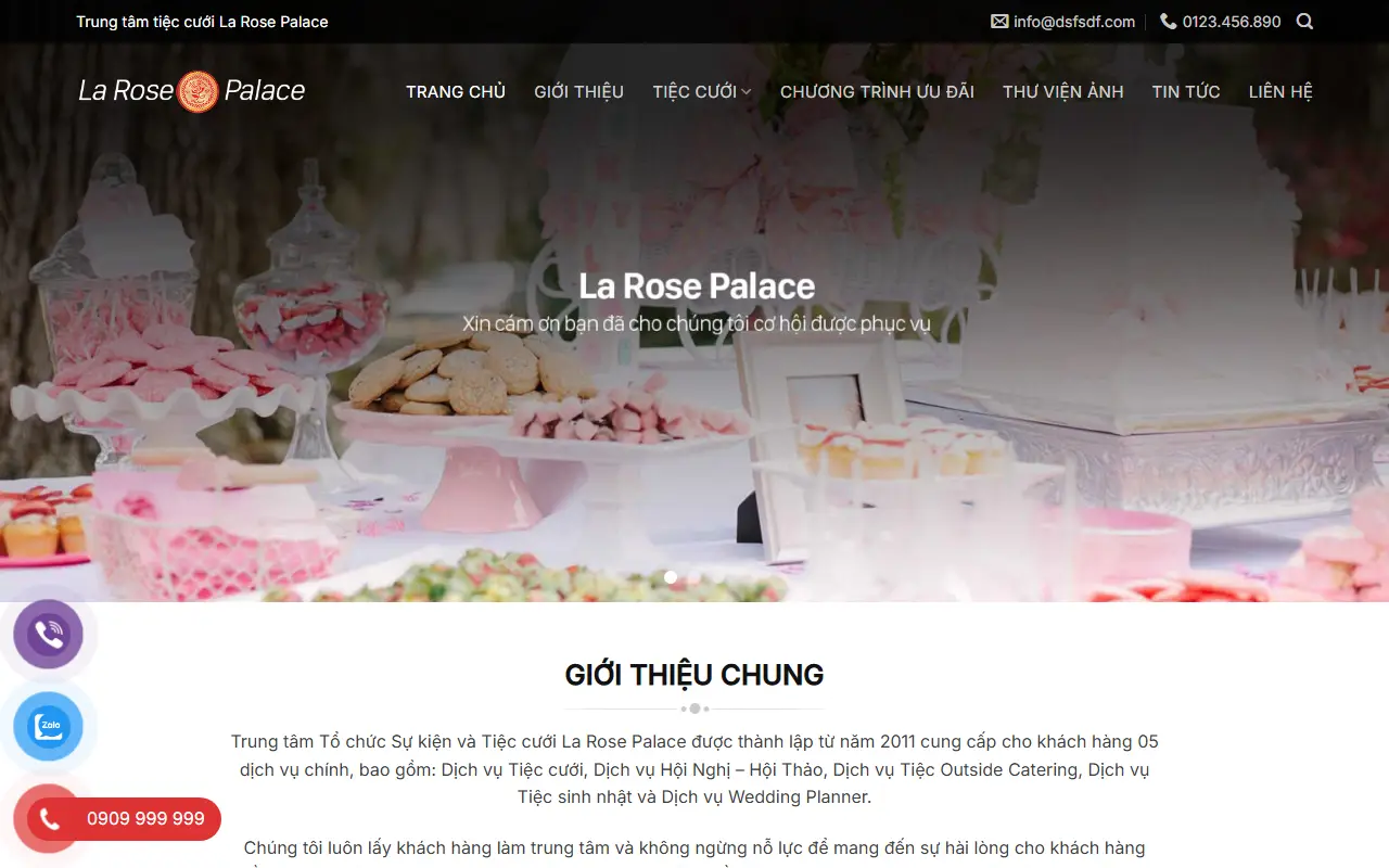 Mẫu website Larosepalace