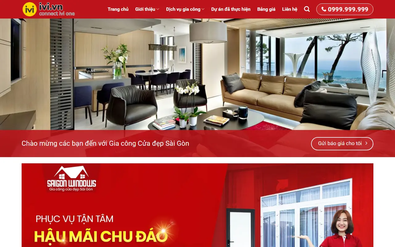 Mẫu website Nhôm kính