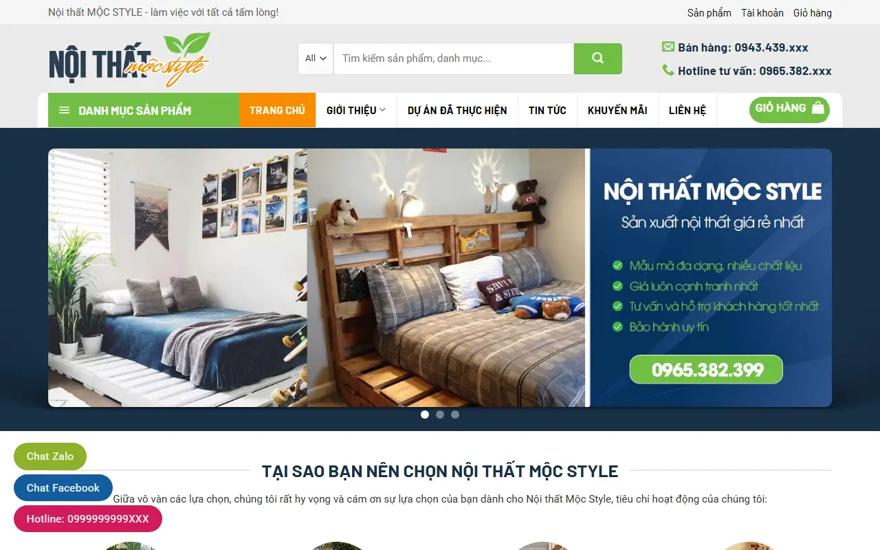 Mẫu website noithat10.ivi.vn – Mẫu web nội thất – Giao diện website đẹp