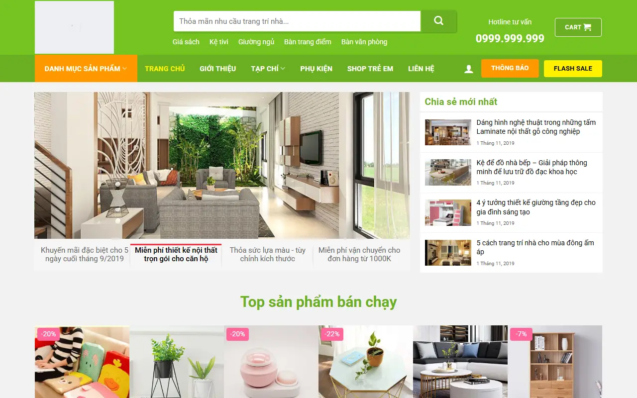 Mẫu website Nội thất #6