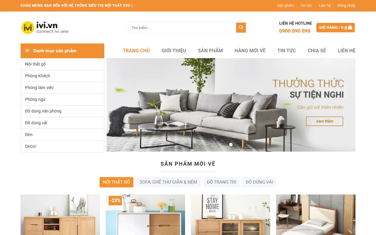 Mẫu website Nội thất đồ gỗ - Đồ gỗ gia dụng các loại #1