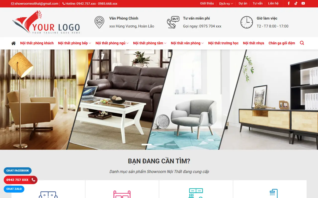 Mẫu website Showroom Nội Thất - Nội Thất Đẹp Quảng Bình