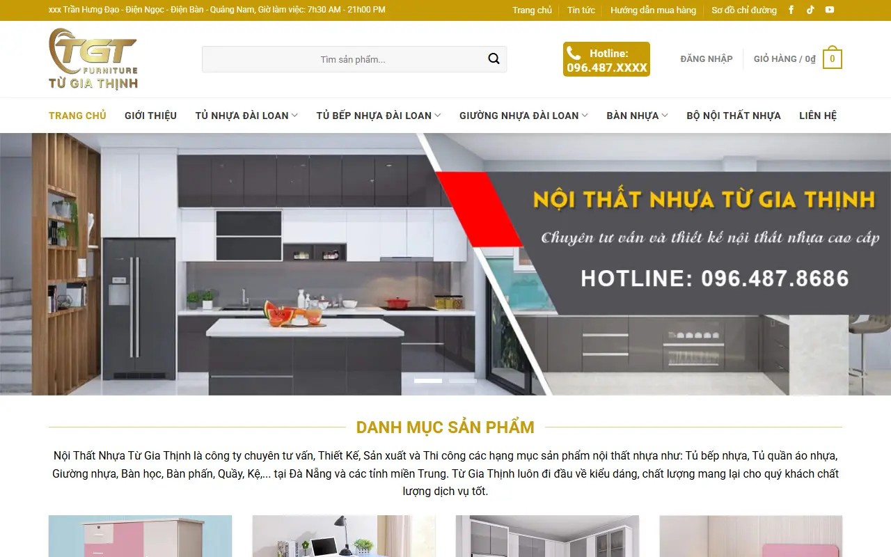 Mẫu website Nội Thất Nhựa TGT - Nội Thất Nhựa Từ Gia Thịnh