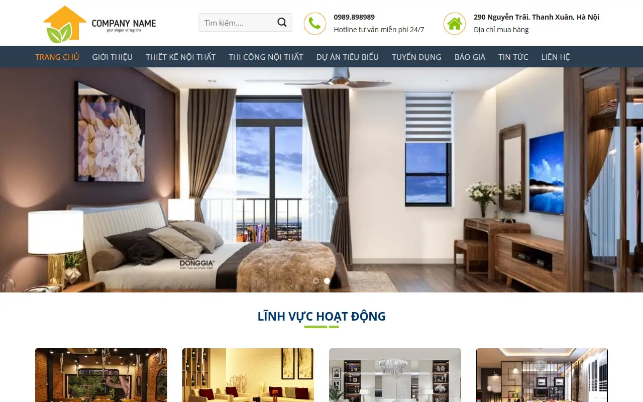 Ảnh trang chủ mẫu website nội thất noithat3.ivi.vn