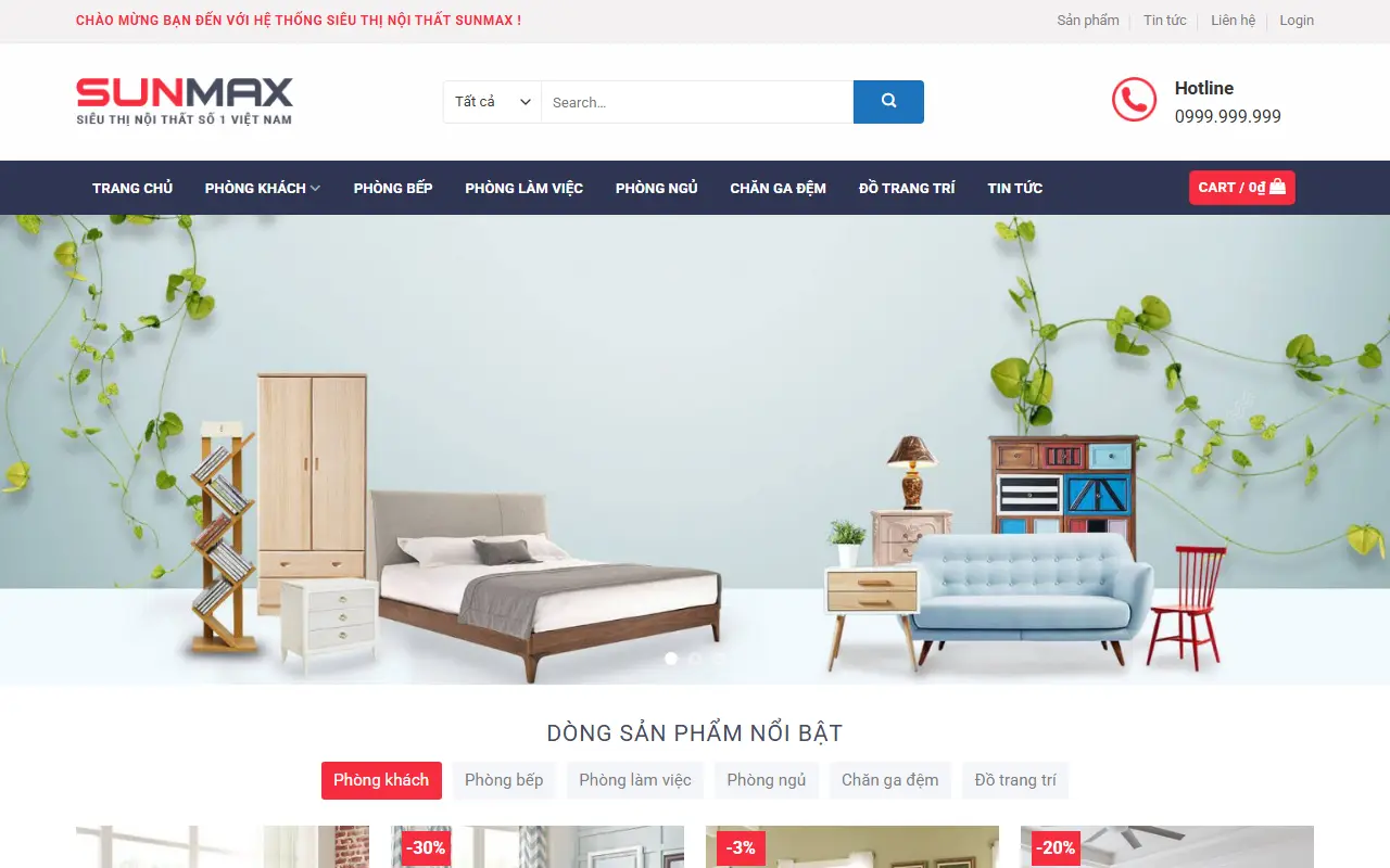 Ảnh trang chủ mẫu website nội thất noithat8.ivi.vn