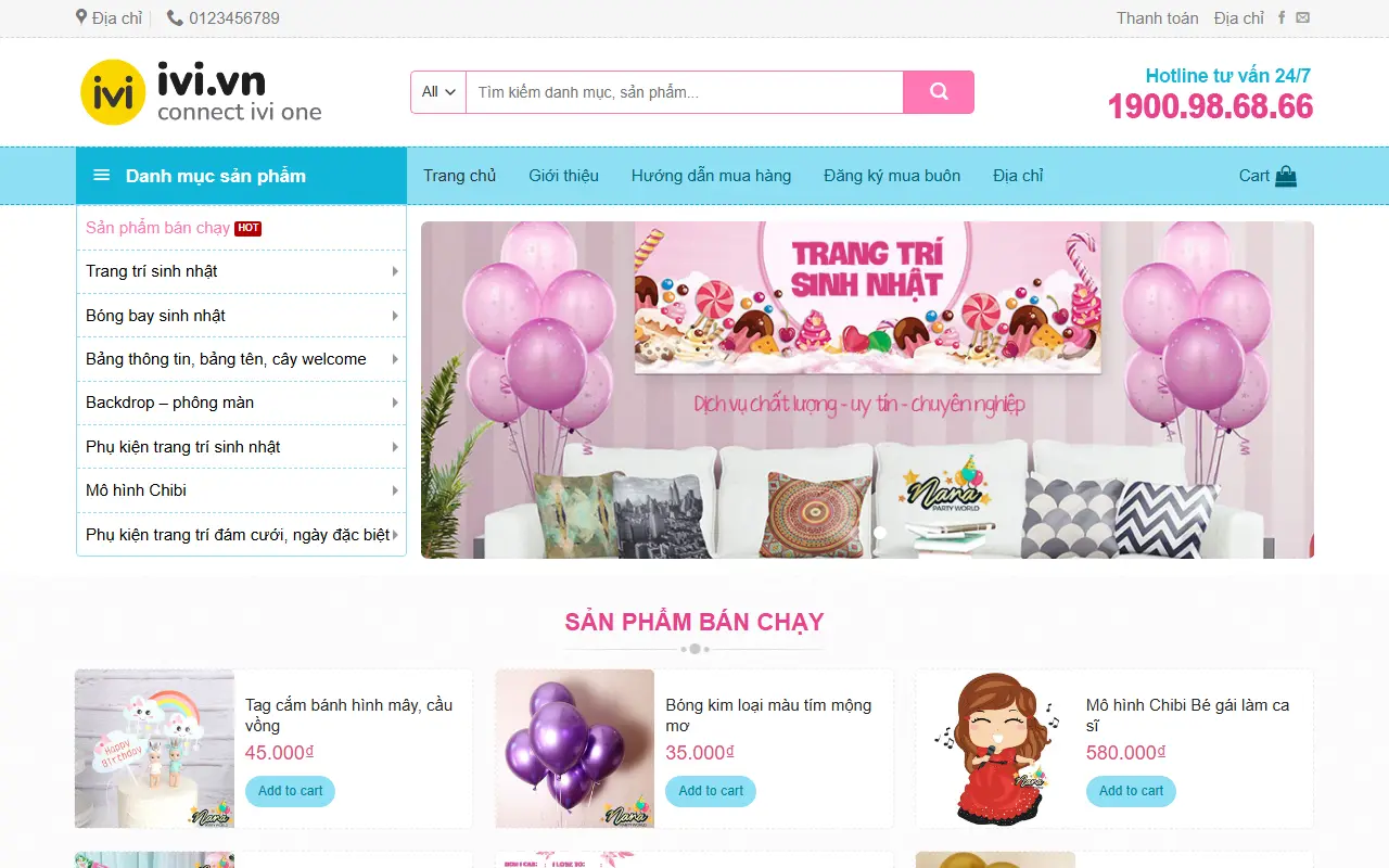 Ảnh trang chủ mẫu website sự kiện & tiệc cưới party.ivi.vn