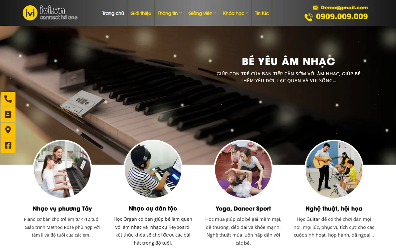 Mẫu website Trung tâm Piano
