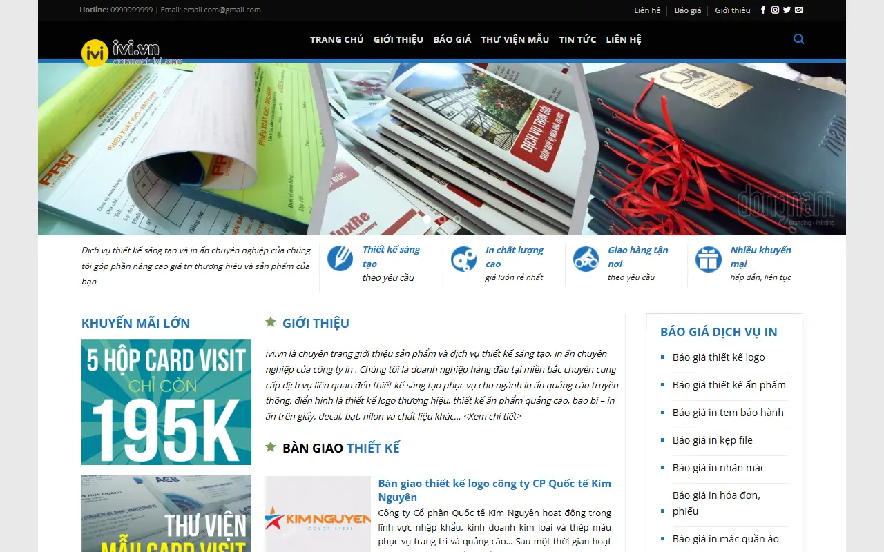Mẫu website Mẫu web xưởng in ấn