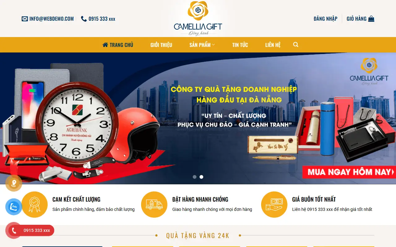 Mẫu website QUÀ TẶNG DOANH NGHIỆP - QUÀ TẶNG ABC